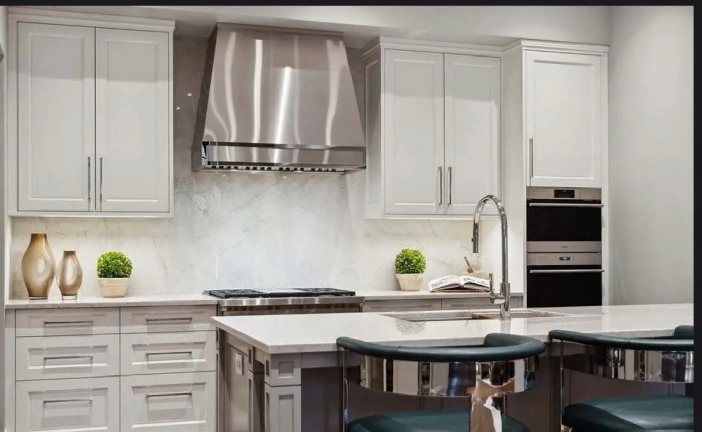 White kitchen marble backsplash countertops Chicago