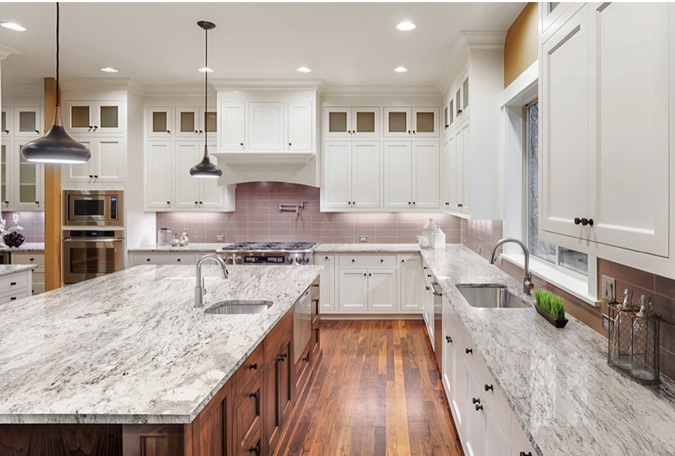 Ice White granite kitchen