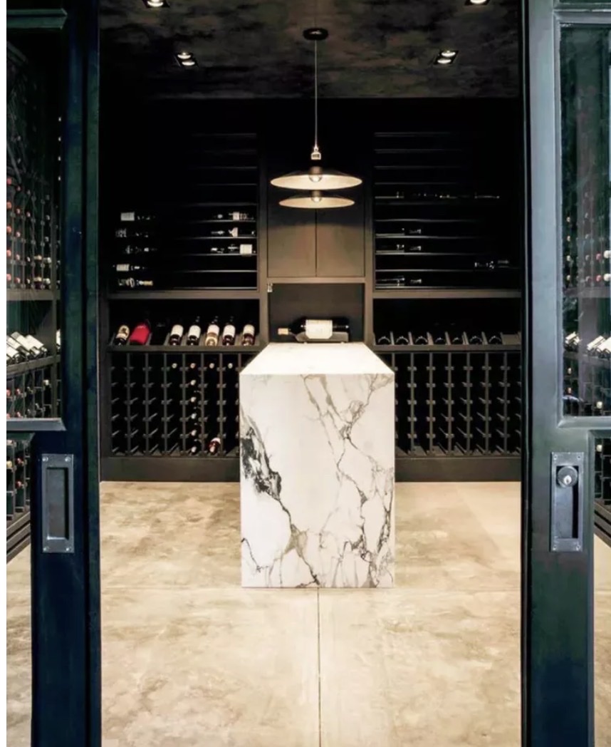 White Carrara marble bathroom