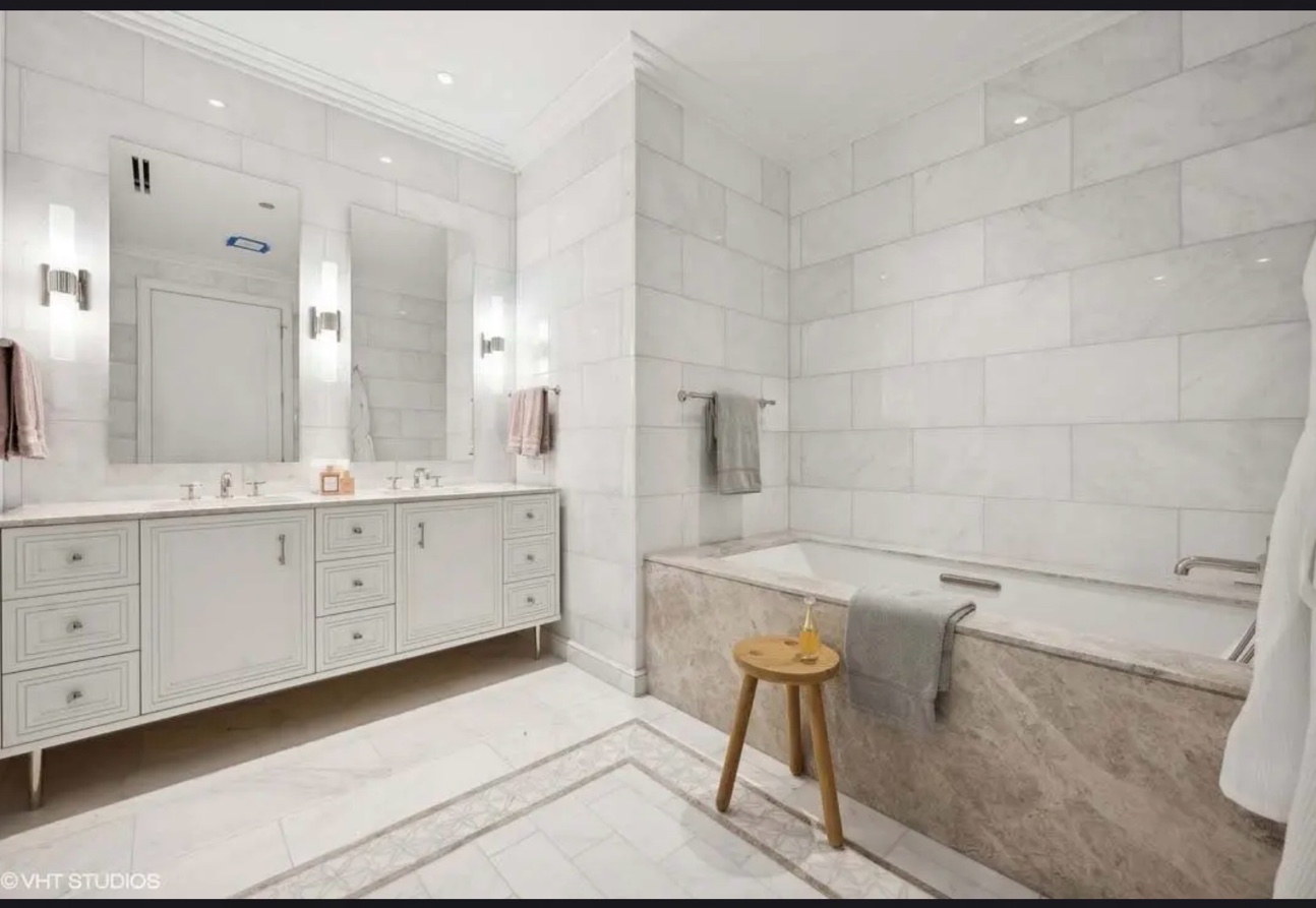 Emperador Light marble bathroom