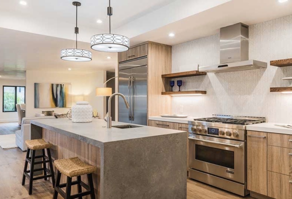 Rugged Concrete quartz kitchen