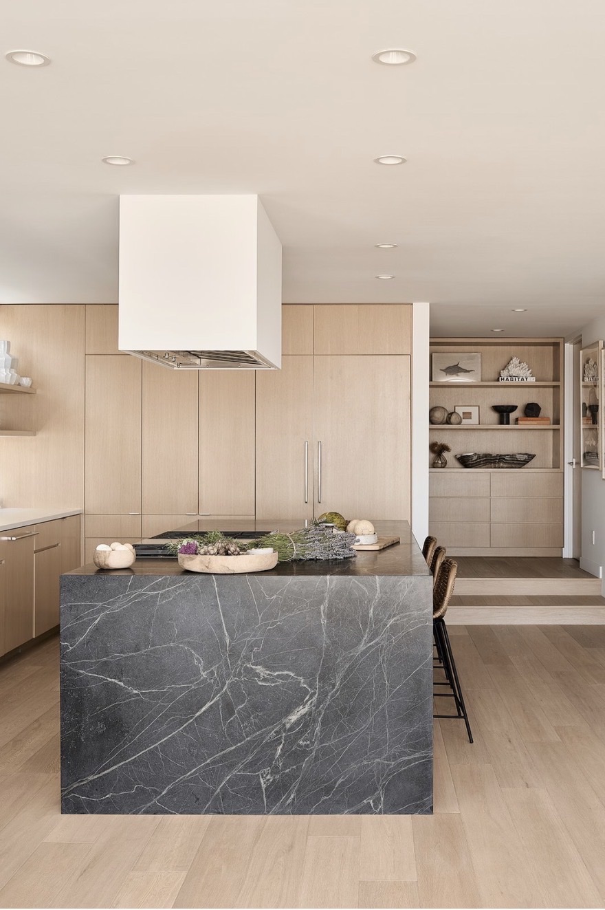 Green soapstone kitchen island